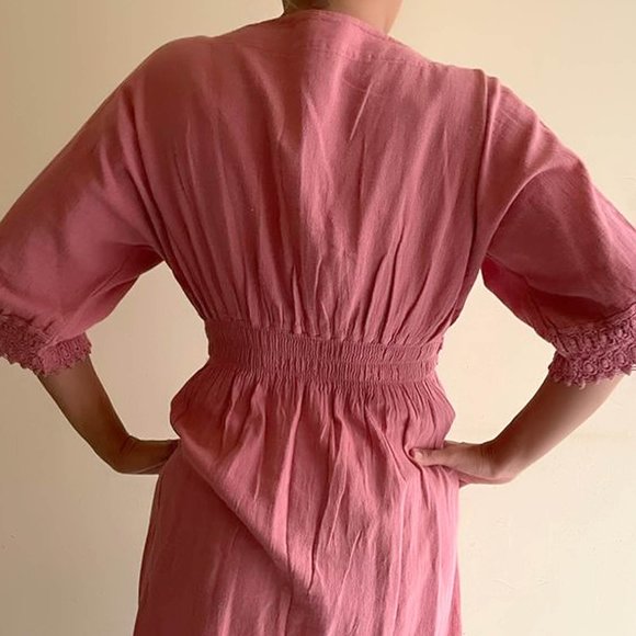 Women's Mini Dress Beachwear Casual Beach Robes Summer Dress Rose OS - Picture 4 of 11